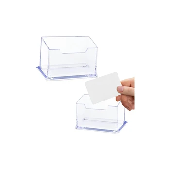 Lean Transparent Plastic Business Card Holder 11cm