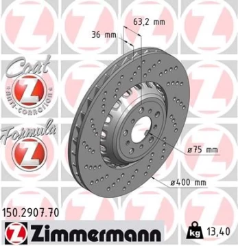 Stabdžių diskas ZIMMERMANN 150.2907.70