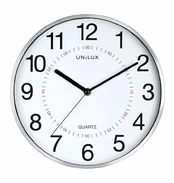 Unilux 400094280, Wall, Quartz clock, Round, Pilkas, Plastic, Glass kaina
