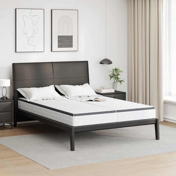 Čiužinys 2 pcs Balta ir pilka 70 x 190 cm Bonell spyruoklė