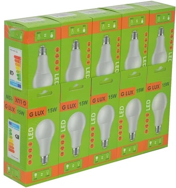 LED lemputės G.LUX GR-LED-A60-15W 4000K, 10vnt. Pakuotė, Упаковка