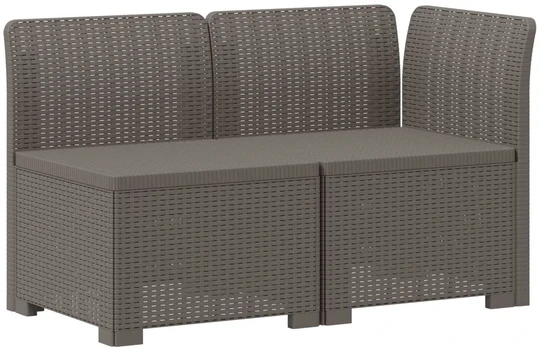 2-Vietis Sodo Sofas, Atrodo kaip Ratano PP Šviesiai pilka