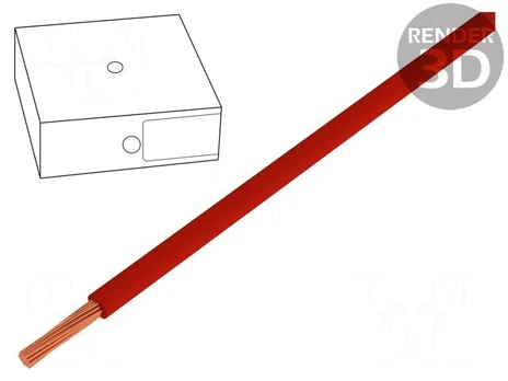 Wire | H05V-K | stranded | Cu | 1mm2 | red | PVC | 300/500V | Class: 5