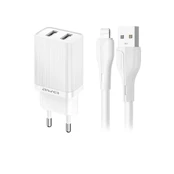 Įkroviklis Awei C15L-EU 2xUSB-A 10W + USB to Lightning cable baltas kaina