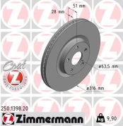 Stabdžių diskas ZIMMERMANN 250.1398.20 kaina