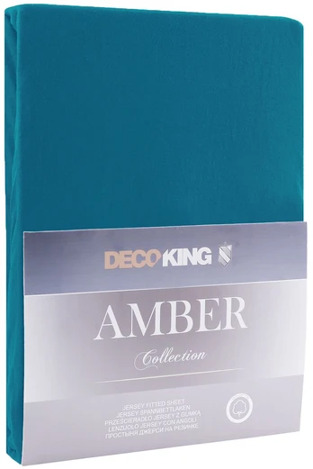 Jersey paklodė su guma Decoking AMBER Blue, 220x240 cm