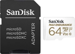 Sandisk MAX ENDURANCE microSDXC 64GB + SD Adapter 30,000 Hours, EAN: 619659178505 kaina