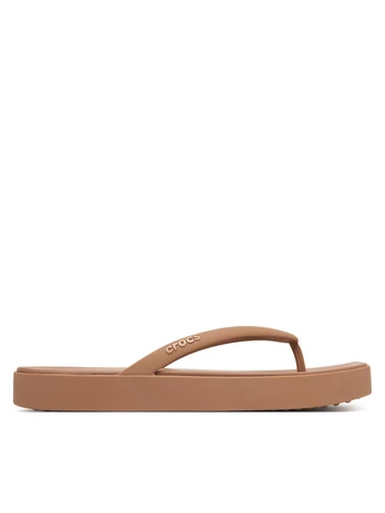 Crocs Šlepetės per pirštą Miami Square Flatform Flip 214161 Kreminė