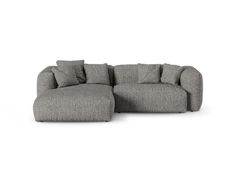 Boucle Modular Left Corner Sofa, "Martina", 2 Seats, 280x176x75, Graphite