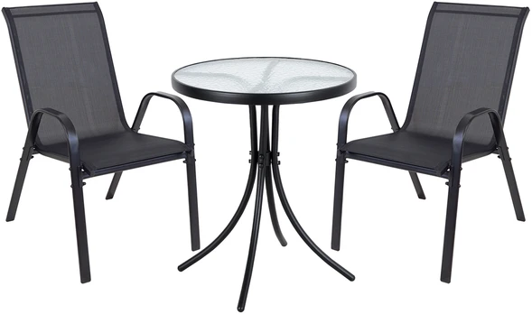 Lauko baldų komplektas Trapani 60 cm, 2+1, Juodas