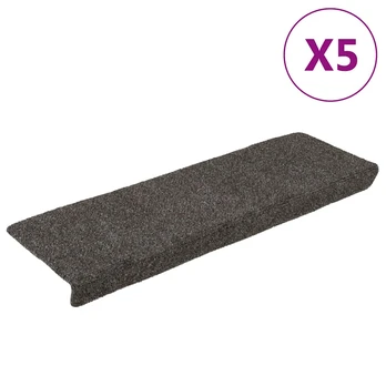 Laiptų kilimėliai, 5vnt., antracito, 65x25cm, perforuoti adatom