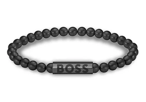 Hugo Boss Juoda apyrankė su karoliukais Sphere 1580659