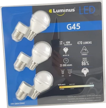 Pritemdomos LED lemputės 470 liumenų, baltos spalvos