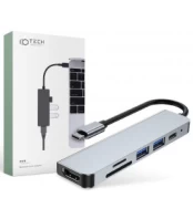 Pilkas adapteris - šakotuvas "Tech-Protect V4-Hub 6in1" kaina