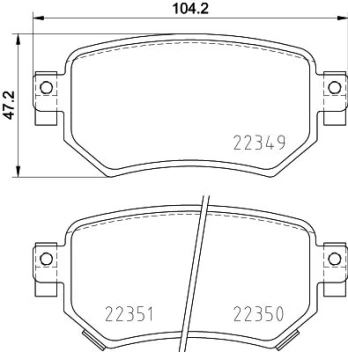 Stabdžių trinkelių rinkinys, diskinis stabdys BREMBO P49059