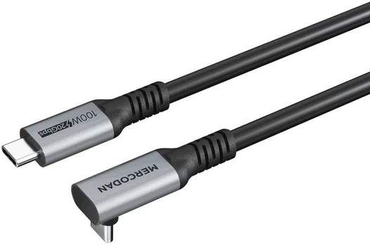 Mercodan vinklet 90? USB-C kabelis 5,0m, USB 3.2 Gen 2, 20Gbps, 85W