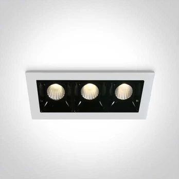 3x2W LED įleidžiamas šviestuvas, baltas, 3000K, 50302B/W/W