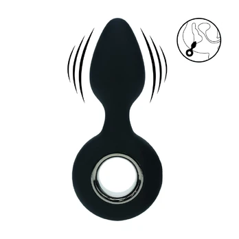 LEVELZ Rechargeable Silicone Anal Plug Black with Loop Base