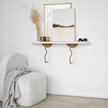 Sienos lentyna Lierre - Gold, Baltas