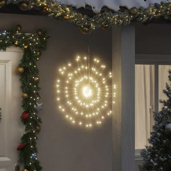 Kalėdiniai šviestuvai fejerverkai, 2vnt., šilti balti, 140 LED