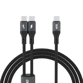 Dudao L3F 2in1 Cable 100W 1.2m 2 x USB-C - Juodas