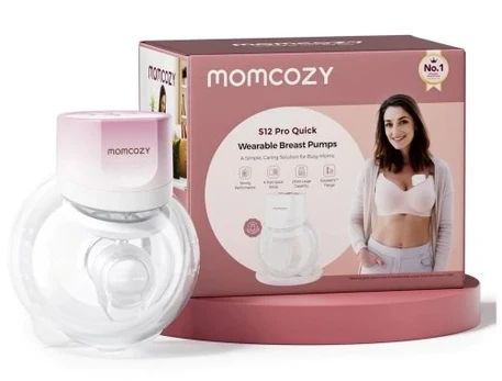 MOMCOZY S12 Pro Quick | Wearable breast pump | Cordless, single, pink colour