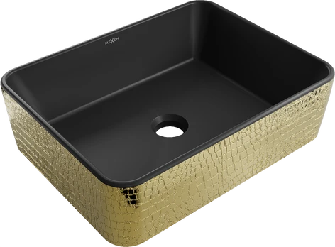 Praustuvas Mexen Catia 48 cm, Juodas matt/Gold pattern