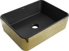 Praustuvas Mexen Catia 48 cm, Juodas matt/Gold pattern kaina