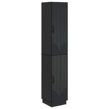 Spintelė 2 pcs Juoda Apdirbta mediena