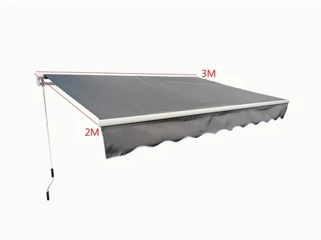 Ištraukiama terasos markizė, stogelis, 3x2 m, pilka