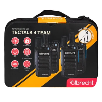 Radijo stotelė Albrecht Tectalk 4 Team PMR446 4 vnt. lagamine