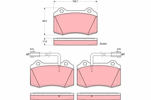 TRW GDB1519 Brake pad set