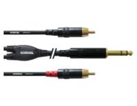 Cordial Cordial signalo kabelis, 6,3 mm - 2 x RCA, 3 m