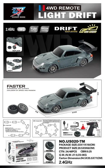 R/C Drift Car 1:20 with Lights Function Green