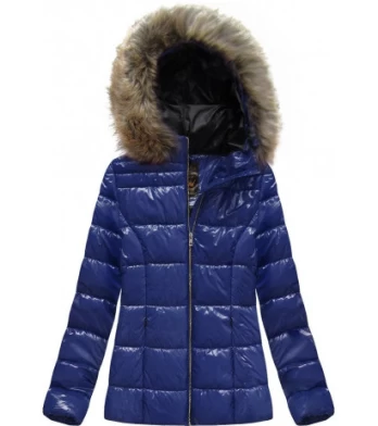 GLOSSY QUILTED BLACK JACKET (7695) striukė