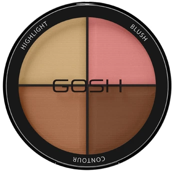 Veido kontūravimo paletė Gosh Contour'n Strobe Kit 15 g, 002 Medium