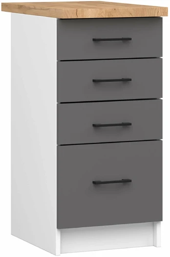 Virtuvės spintelė OLIVIA S40 SZ4, balta/betono