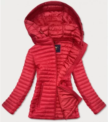 QUILTED HOODED JACKET RED (7218) striukė