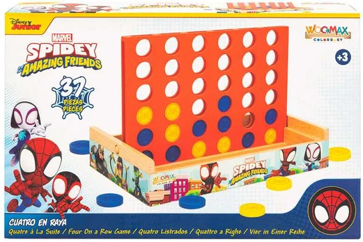Woomax Marvel Spidey Four in a Row wooden game