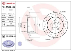 Stabdžių diskas BREMBO 08.A534.3X kaina