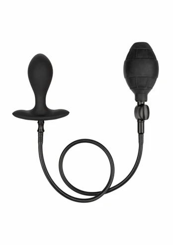 CalExotics Silicone Inflatable Plug Weighted Flexible 3” Black