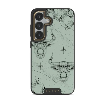 Taurus - Samsung Galaxy S25 Case, Elite Dark (Magnetic) / Gold / Turquoise