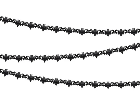 PartyDeco Tissue garland Bats, juodas, 4m