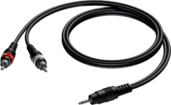 Kabelis Procab Jack 3,5 mm – RCA (Cinch) x2 10m juodas (CAB711/10)
