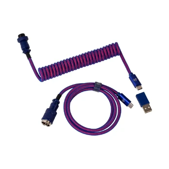 Klaviatūros laidas Keychron Premium Coiled (Violetinis)