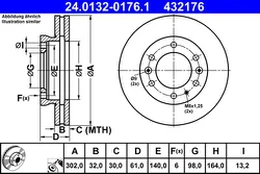 ATE 24.0132-0176.1 Brake Disc kaina