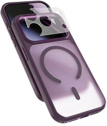 Dėklas Epico HeroMatte Pro Mag+ Case for iPhone 17 Pro Max/18 Pro Max—Qi2 & MagSafe Compatible—Dark Violetinė