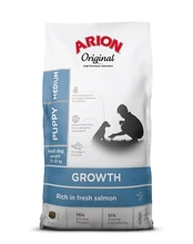 ARION Original Growth Puppy Medium Salmon Rice 12 kg kaina