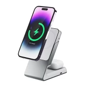 ALOGIC Matrix 2-in-1 MagSafe Charger with Desktop Dock - White kaina