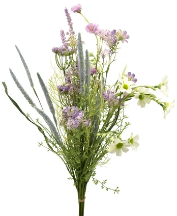 Dirbtinių violetinių lauko gėlių puokštė, 58 cm